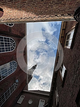 Exterior view of St. Louis Church or Heilige Lodewijkkerk in Leiden, Netherlands
