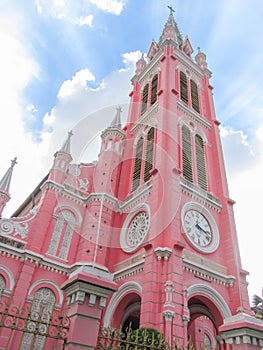 exterior view of the Tan Dinh Church (a Roman Catholic church) in Ho Chi Minh City,