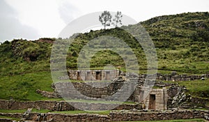 Exterior view to archaeological site of Tambomachay, Cuzco, Peru