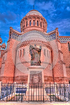 Exterior view to Cathedrale Notre Dame d`Afrique at Algiers, Algeria photo