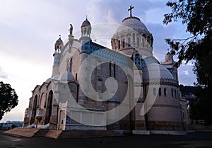 Exterior view to Cathedrale Notre Dame d`Afrique at Algiers, Algeria