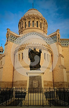 Exterior view to Cathedrale Notre Dame d`Afrique at Algiers, Algeria