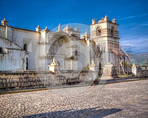 Exterior view to Church Of Immaculate Conception, Yanque, Chivay, Peru