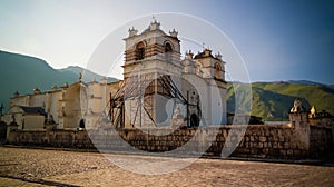 Exterior view to Church Of Immaculate Conception, Yanque, Chivay, Peru