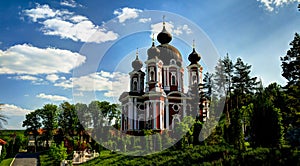 Exterior view to Curchi orthodox monastery, Orhei, Moldova photo