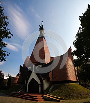Exterior view to Evangelical Lutheran Church in Siofok, Hungary