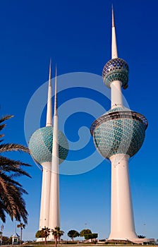 Exterior view to fresh water reservoir aka Kuwait Towers, Kuwait