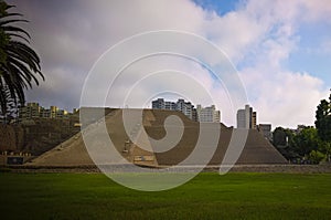 Exterior view to Huaca Huallamarca pyramid, Lima, Peru photo