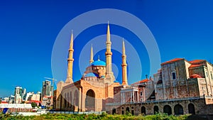 Exterior view to Mohammad Al-Amin Mosque, Beirut, Lebanon