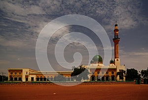 Exterior view to Niamey Grand mosque in Niamey, Niger