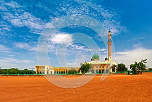 Exterior view to Niamey Grand mosque in Niamey, Niger