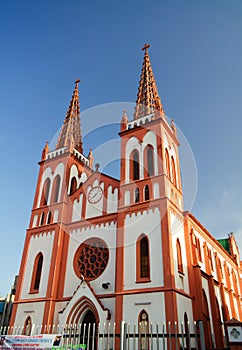 Exterior view to The Sacred Heart of Jesus Cathedral in Lome, Togo