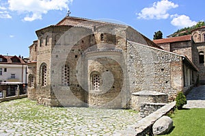 Exterior view to Saint Sophia ortodox church in Ohrid, Republic of North Macedonia