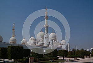 Exterior view to Sheikh Zayed Mosque, Abu-Dhabi, UAE