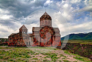 Exterior view to St. Hovhannes Karapet aka St. John the Baptist Cathedral, Hovhannavank Monastery,, Armenia