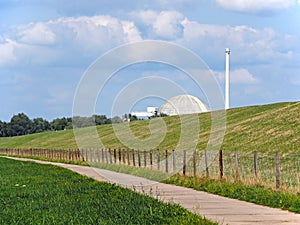 Exterior view of the Unterweser nuclear power plant, Lower Saxony, Germany