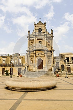 Exterior Views of Chiesa del Carmine in FloridiÂ­a, Province of Syracuse