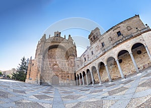 Exterior views facade of San Esteban Convent in Salamanca (Spain