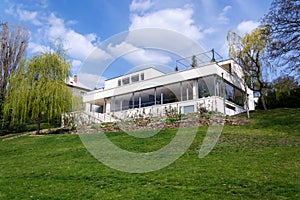 Exterior of the Villa Tugendhat by architect Ludwig Mies van der Rohe built in 1929-1930, modern functionalism architecture photo