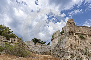 Exterior wall of the ancient Venetian Fortezza Castle in Rethymno, Crete, Greece-2