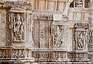 Exterior wall carved at Sun temple Modhera