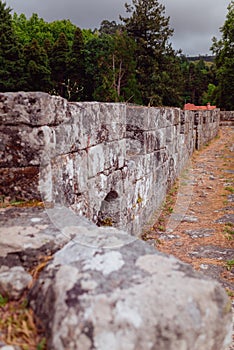 Exterior wall of the Soutomaior Castle in Pontevedra, Spain