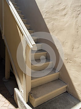 Exterior wooden stairway