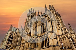 exteriors of the cathedral, Metz, France