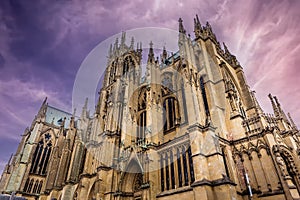 exteriors of the cathedral, Metz, France