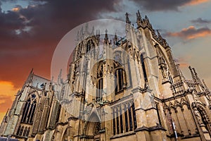 exteriors of the cathedral, Metz, France