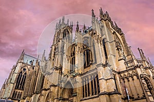 exteriors of the cathedral, Metz, France