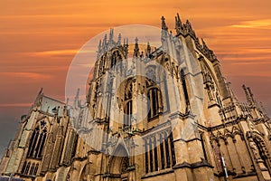 exteriors of the cathedral, Metz, France