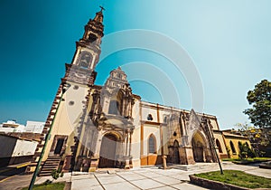 Exteriors of the Temple of San Francisco de Asis in Zamora Michoacan, with a Gothic style
