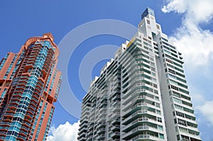 Exteriors of Two Modern Skyscraper Condos