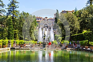 Exteriors of Villa d`Este in Tivoli, near Rome