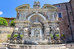 Exteriors of Villa d`Este in Tivoli, near Rome