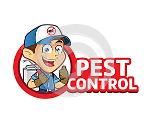 Exterminator or pest control with logo photo