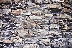 External antique stone wall