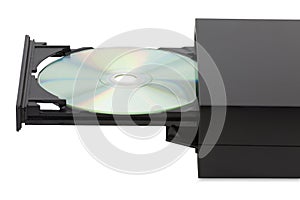 External CD-DVD player on white background