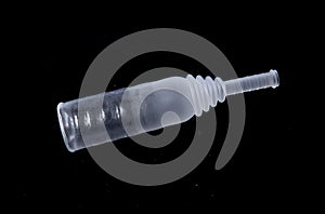 External condom catheter at the black background isolated
