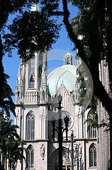 External details of Metropolitan Cathedral of Sao Paulo