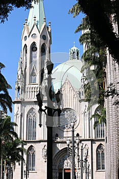 External details of Metropolitan Cathedral of Sao Paulo