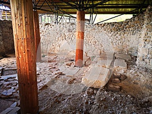 External excavations of Ancient Abbey of St.Vincenzo Volturno, Rocchetta a Volturno, Castel San Vincenzo, Isernia, Italy