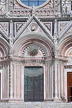 External facade of the cathedral of Siena, Italy