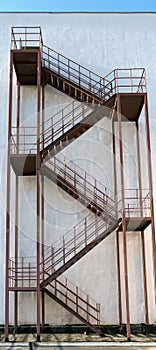 External fire escape on the wall of a tall building