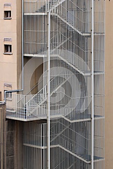 External fire stairs on a building