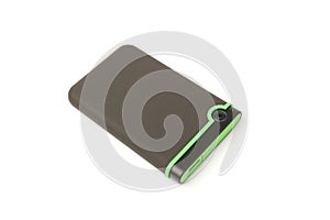 External hard drive for backup on a white background