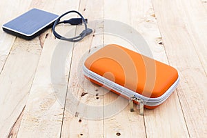 External hard drive carrying case.