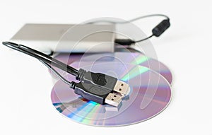 External hard drive and cd discs