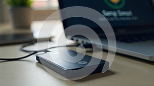 External Hard Drive Connected To Laptop